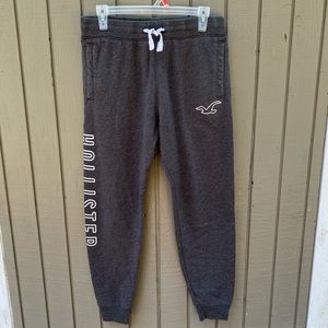 Hollister Grey Logo Joggers - Small